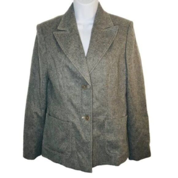 Olsen Europe Work Blazer Classic Virgin Wool Gray 8 - Picture 2 of 12